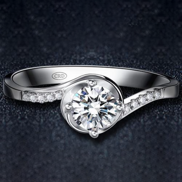 Modern Curve Diamond Engagement Ring